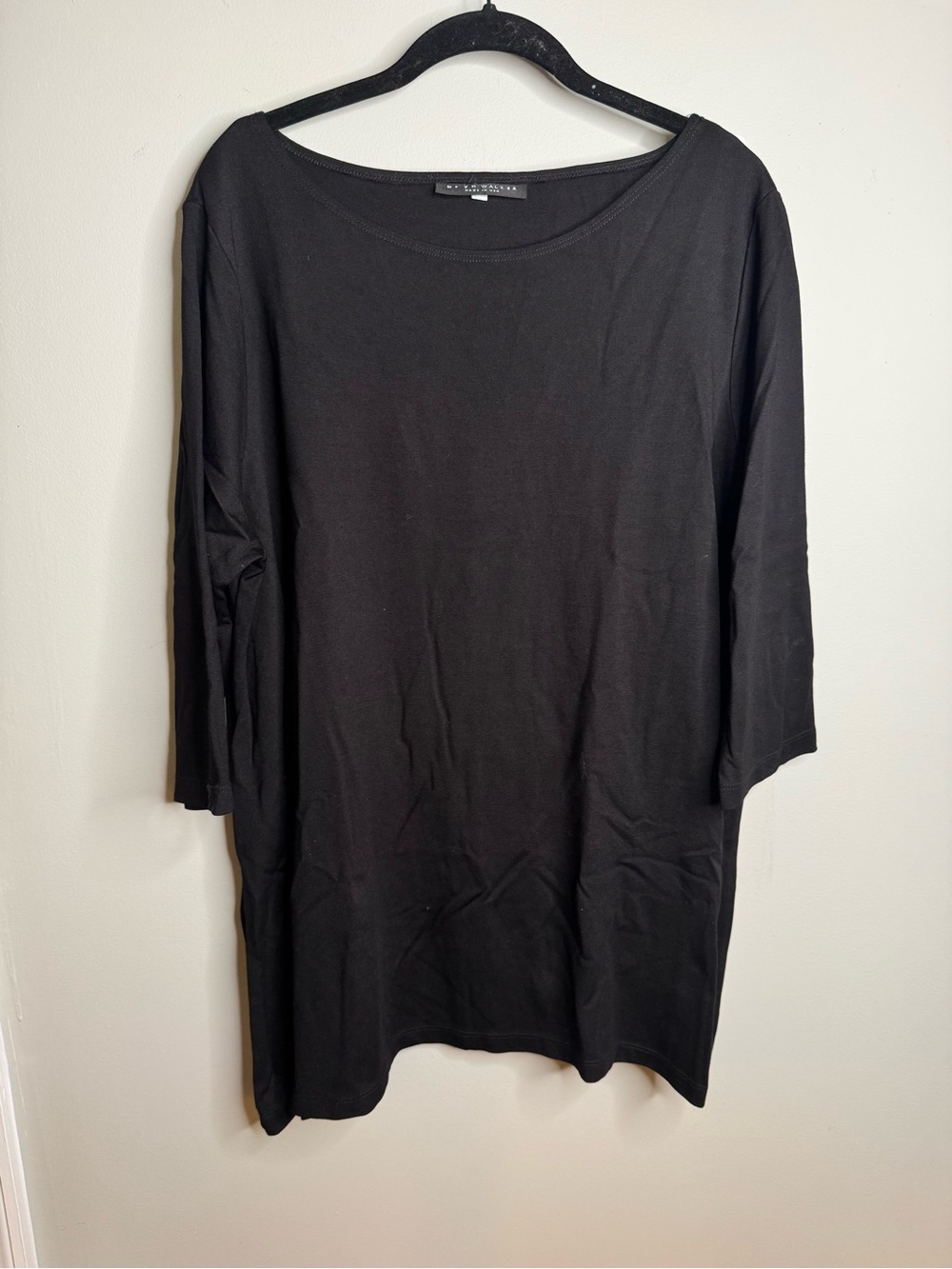 Bryn Walker Women’s Black Casual Modal Stretch Basic Tunic Top Shirt - Size XL